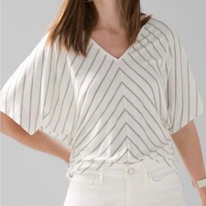 White House Black Market
Women's Silver Striped Dolman Sleeve
Top